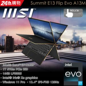 MSI微星 Summit E13FlipEvo A13MT-204TW 黑(i7-1360P/16G/1T SSD/Win11Pro/FHD+/13.4)回收筆電