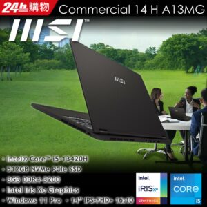 MSI微星 Commercial 14 H A13MG-001TW (i5-13420H/8G/512G SSD/W11P/FHD+/14)商務筆電回收筆電